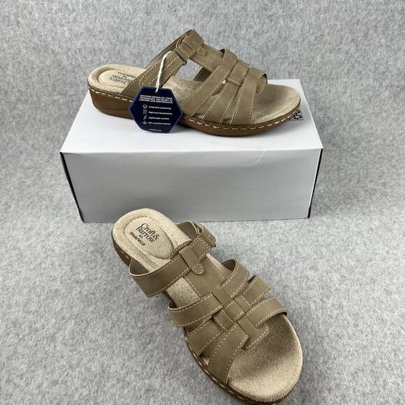 Croft & Barrow Womens Size 9.5 Tan Slip On Sandals Ortholite Eco Walking Comfort - Picture 4 of 10